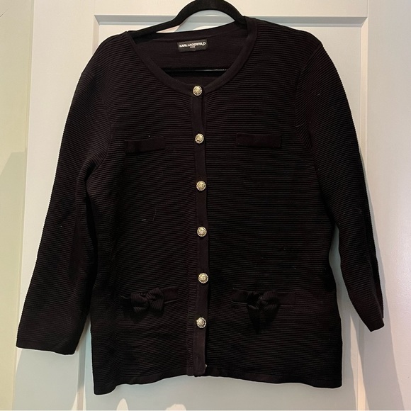 Karl Lagerfeld Jackets & Blazers - NWOT Karl Lagerfeld Classic Jacket with Bow Detailing